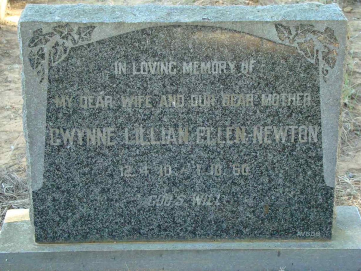NEWTON Gwynne Lillian Ellen 1910-1960