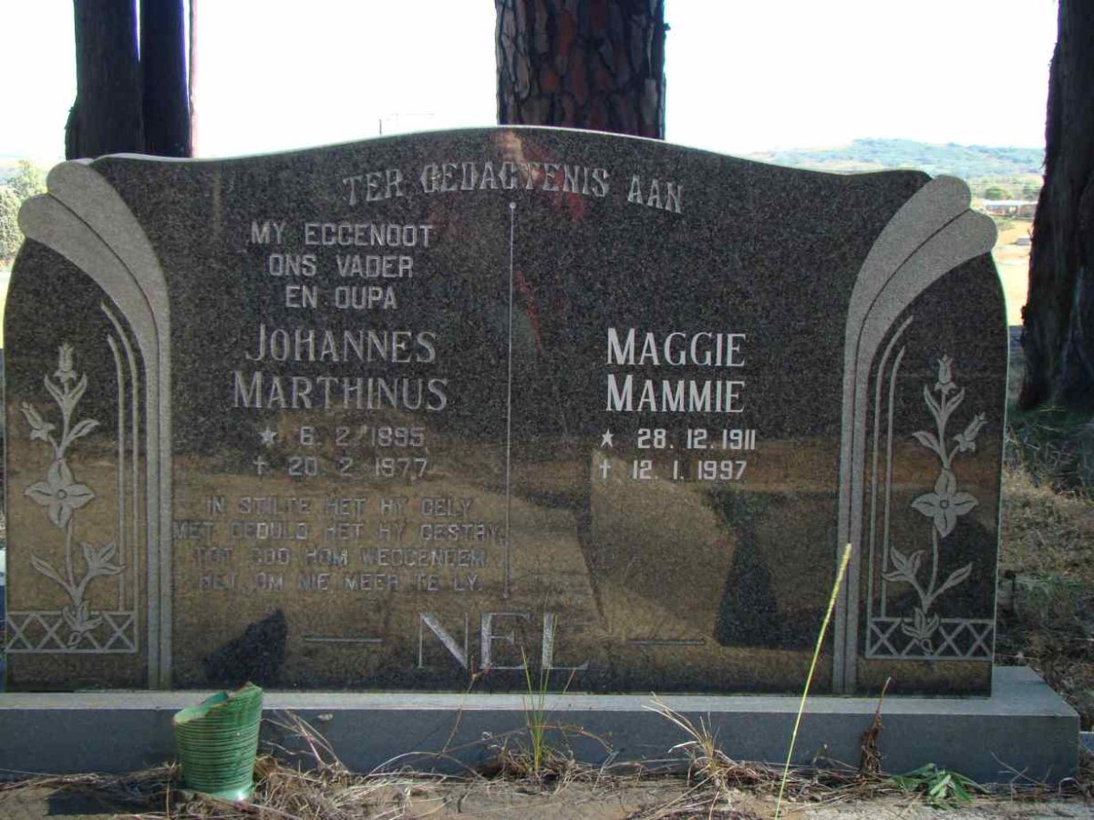 NEL Johannes Marthinus 1895-1977 &amp; Maggie 1911-1997