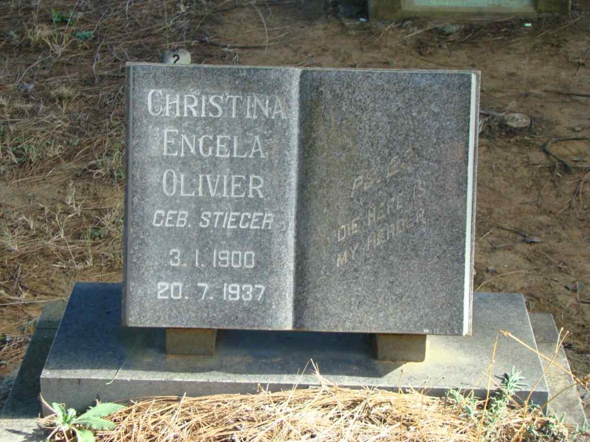 OLIVIER Christina Engela nee STIEGER 1900-1937