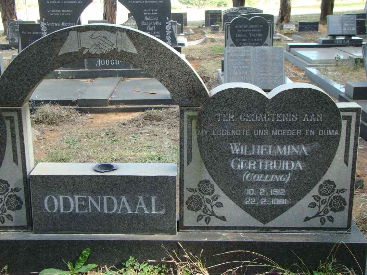 ODENDAAL Wilhelmina Gertruida nee COLLING 1912-1981