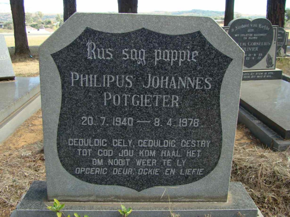 POTGIETER Philipus Johannes 1940-1978