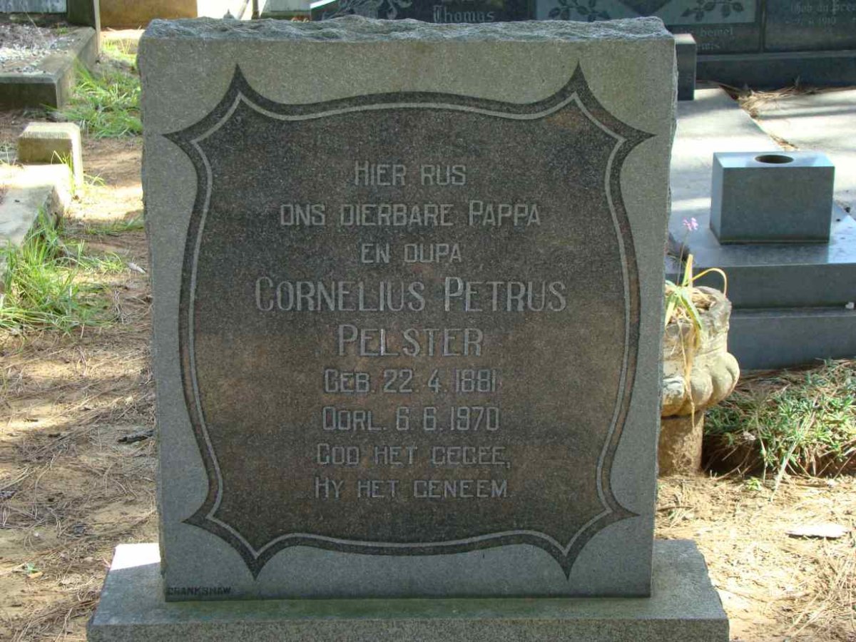 PELSTER Cornelius Petrus 1881-1970