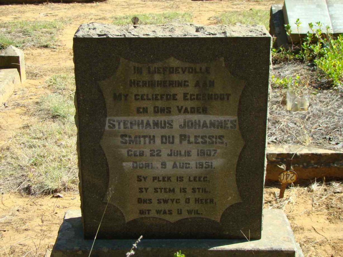 PLESSIS Stephanus Johannes Smith, du 1907-1951