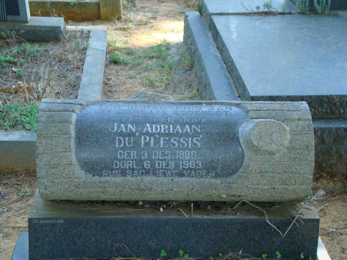 PLESSIS Jan Adriaan, du 1886-1963