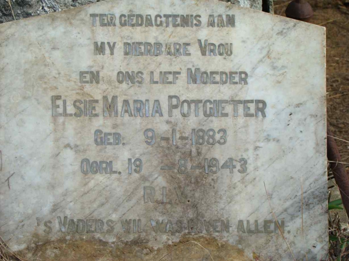 POTGIETER Elsie Maria 1883-1943