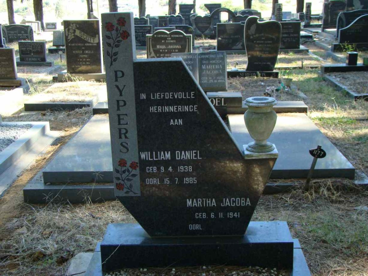 PYPERS William Daniel 1938-1985 &amp; Martha Jacoba 1941-