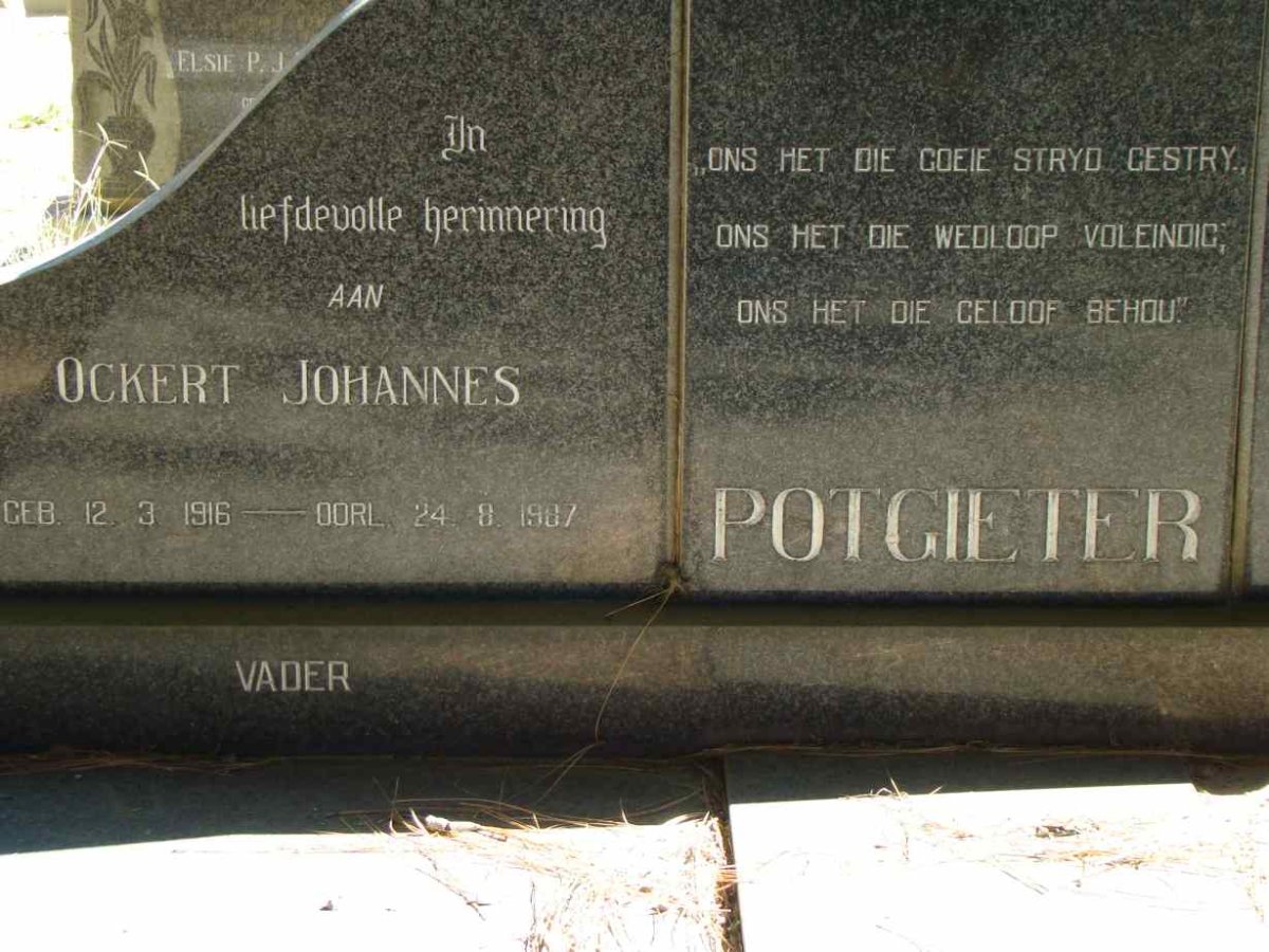 POTGIETER Ockert Johannes 1916-1987