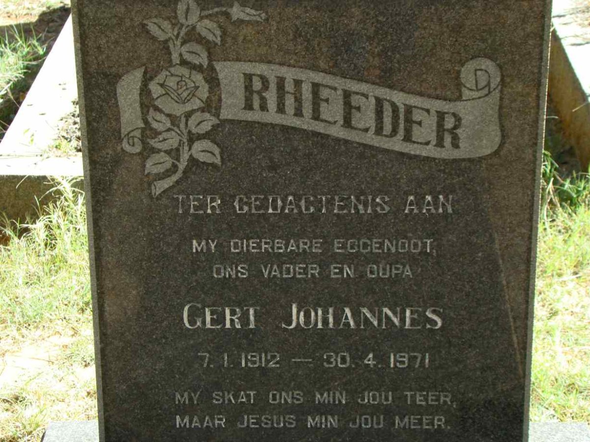RHEEDER Gert Johannes 1912-1971