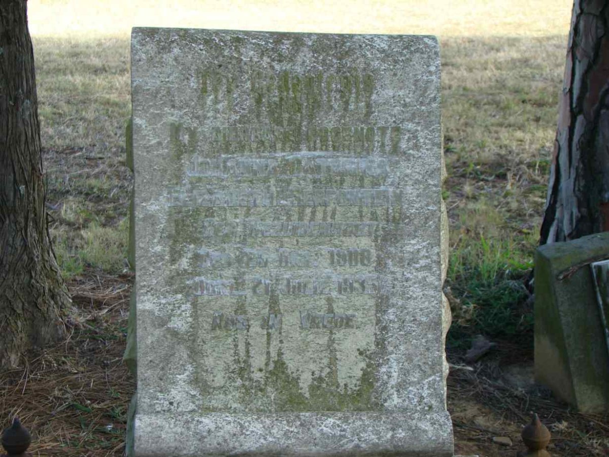 SERFONTEIN Johanna Cathrina Elizabeth nee BEZUIDENHOUT 190?-1935