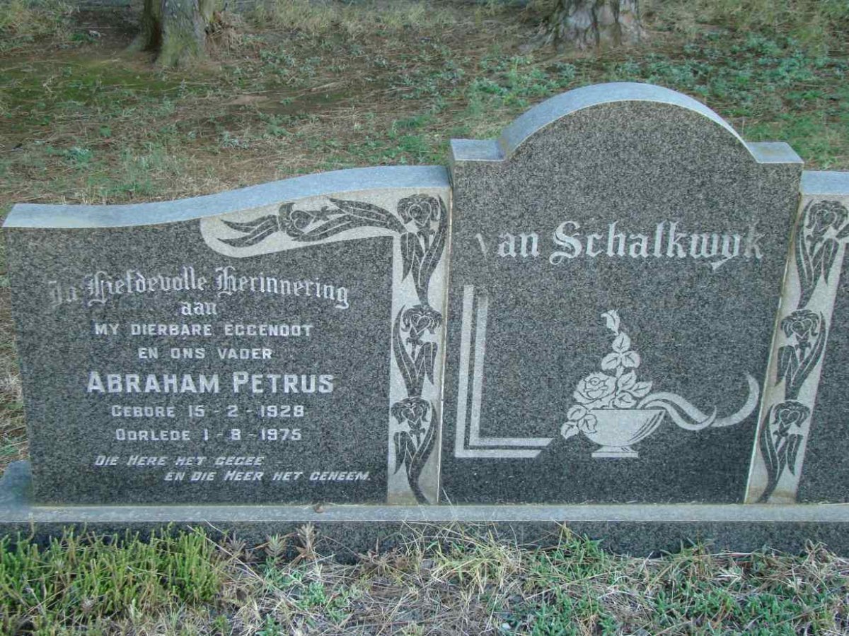 SCHALKWYK Abraham Petrus, van 1928-1975