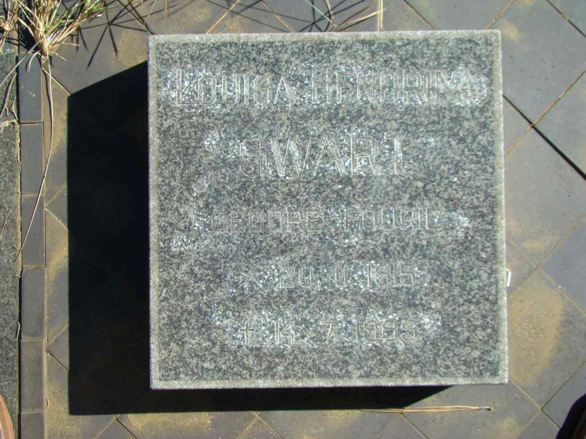 SWART Louisa Hendrina nee FOURIE 1915-1989