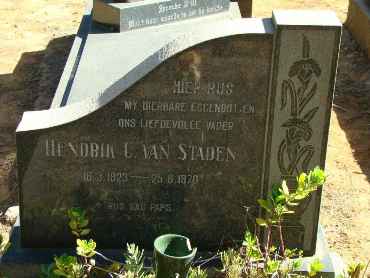 STADEN Hendrik C., van 1923-1970