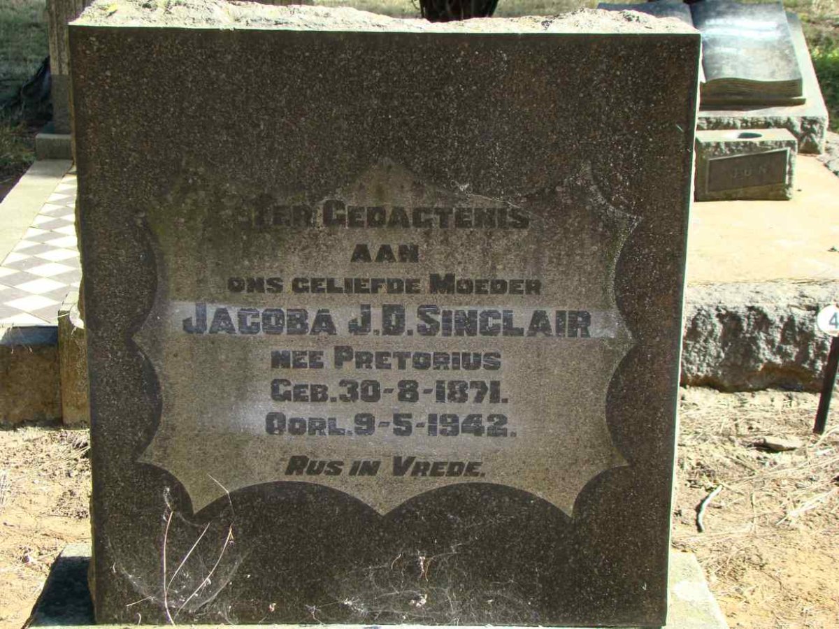 SINCLAIR Jacoba J.D. 1871-1942