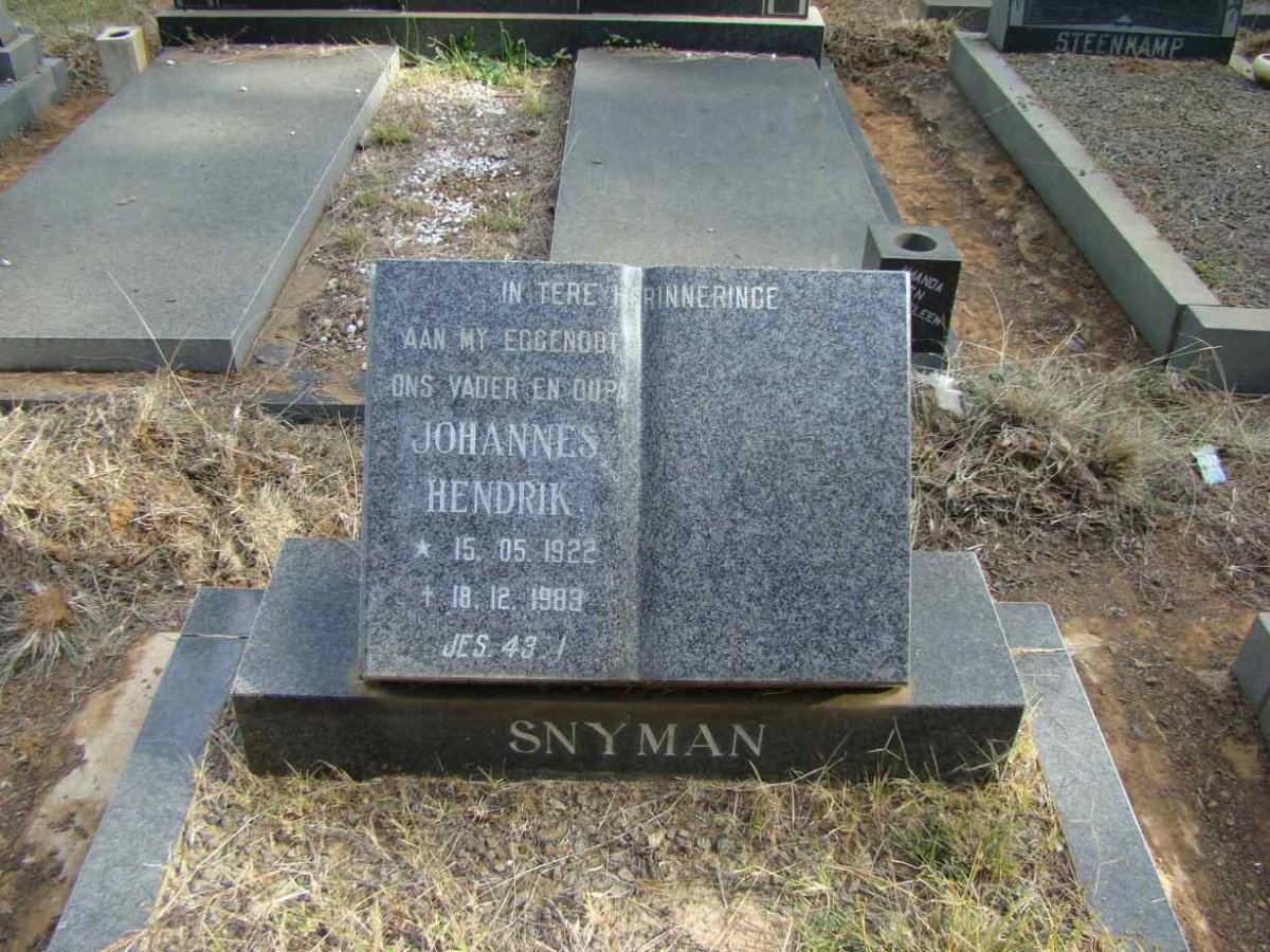 SNYMAN Johannes Hendrik 1922-1983