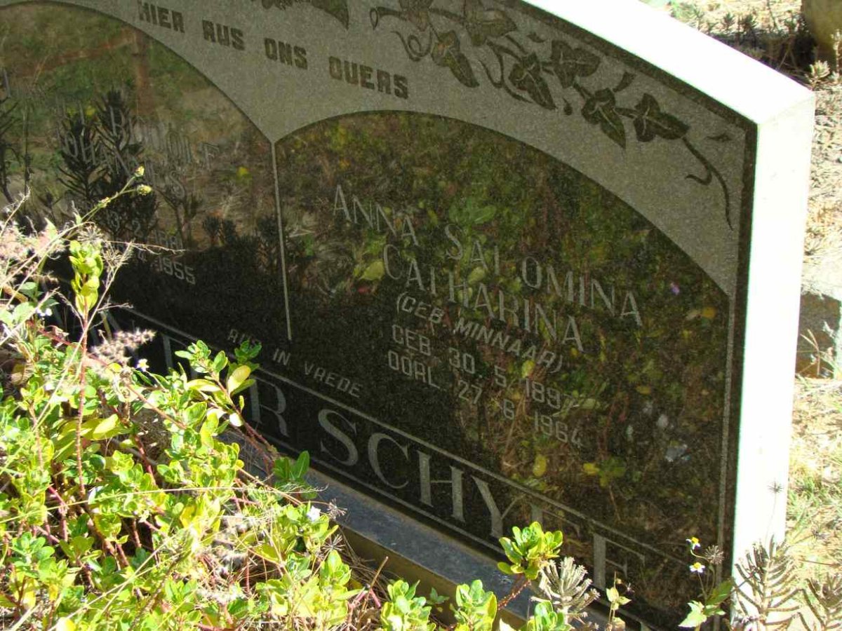 SCHYFF Daniel Rudolf Johannes, van der 1881-1955 &amp; Anna Salomina Catharina MINNAAR 1897-1964