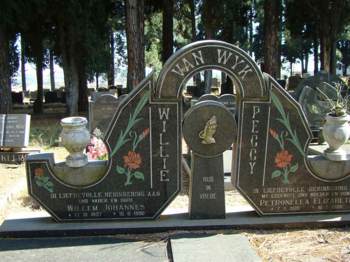 WYK Willem Johannes, van 1937-1990 &amp; Petronella Elizabeth 1939-1988