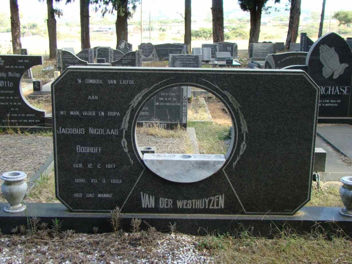 WESTHUYZEN Jacobus Nicolaas Boshoff, van der 1917-1983