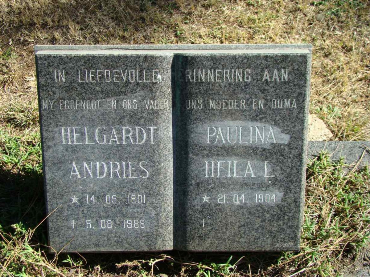 ? Helgardt Andries 1901-1988 &amp; Paulina Heila L. 1904-