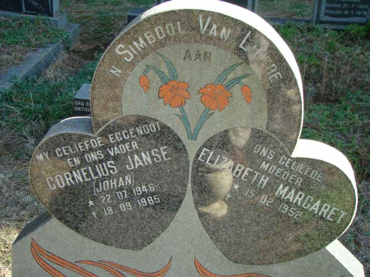 ? Cornelius Janse 1946-1985 &amp; Elizabeth Margaret 1952-