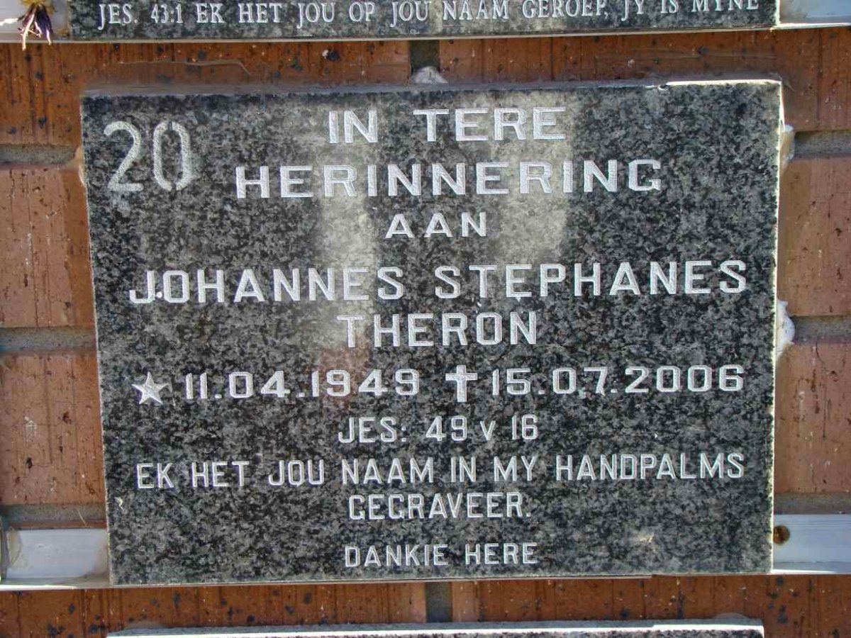 THERON Johannes Stephanus 1949-2006