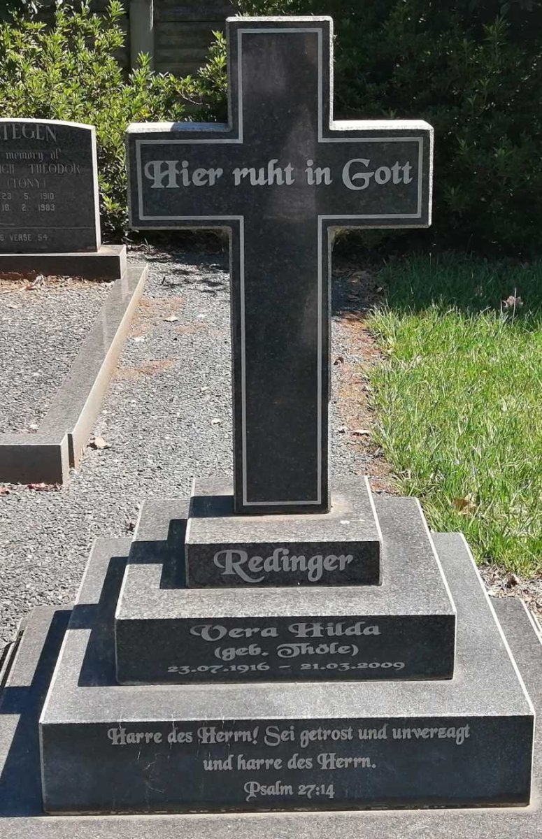 REDINGER Vera Hilda nee THÖLE 1916-2009