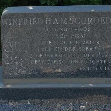 SCHROEDER Winfried Ham 1906-1981