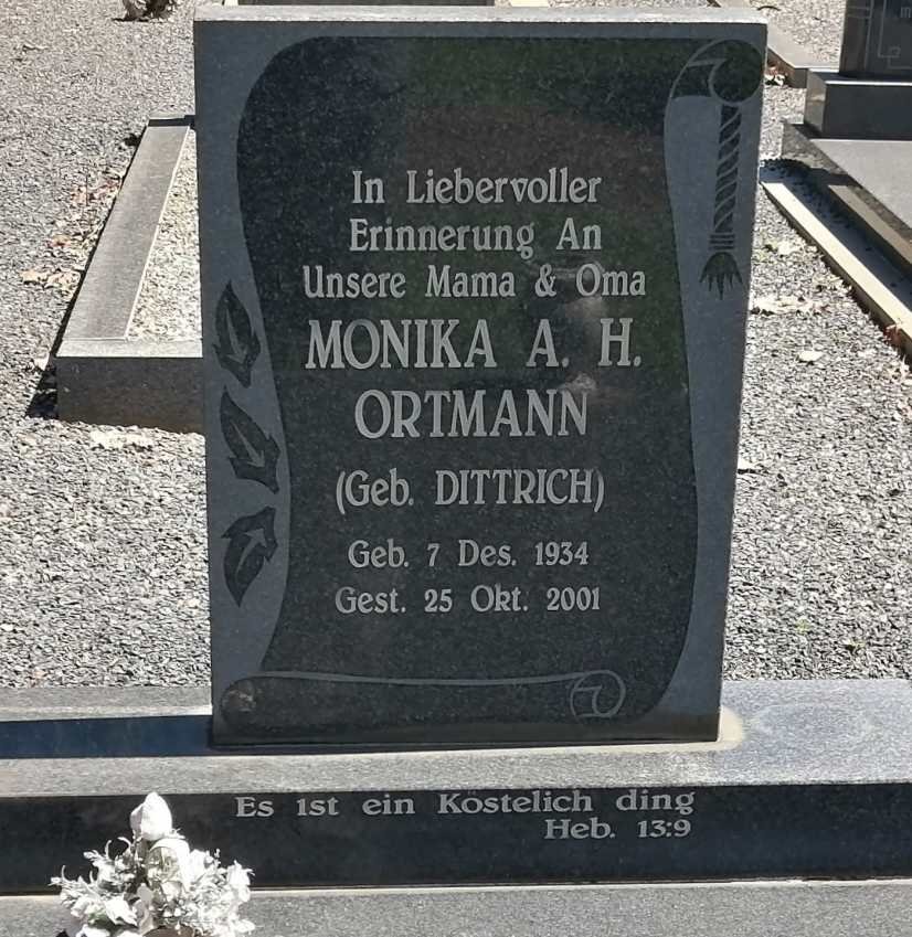 ORTMANN Monika A.H. nee DITTRICH 1934-2001