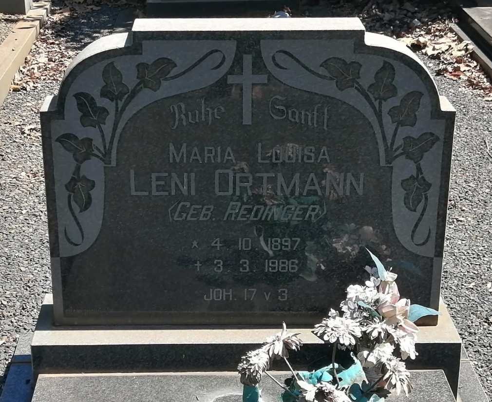ORTMANN Maria Louisa Leni nee REDINGER 1897-1986