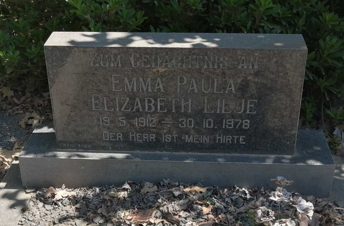 LILJE Emma Paula Elizabeth 1912-1978