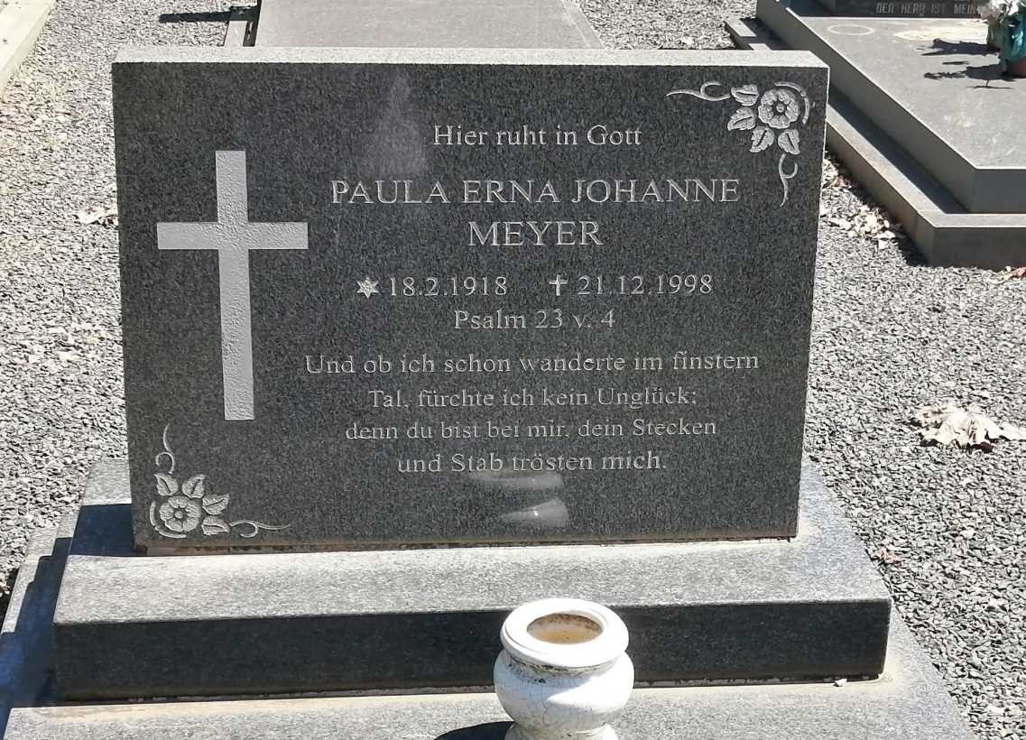 MEYER Paula Erna Johanne 1918-1998