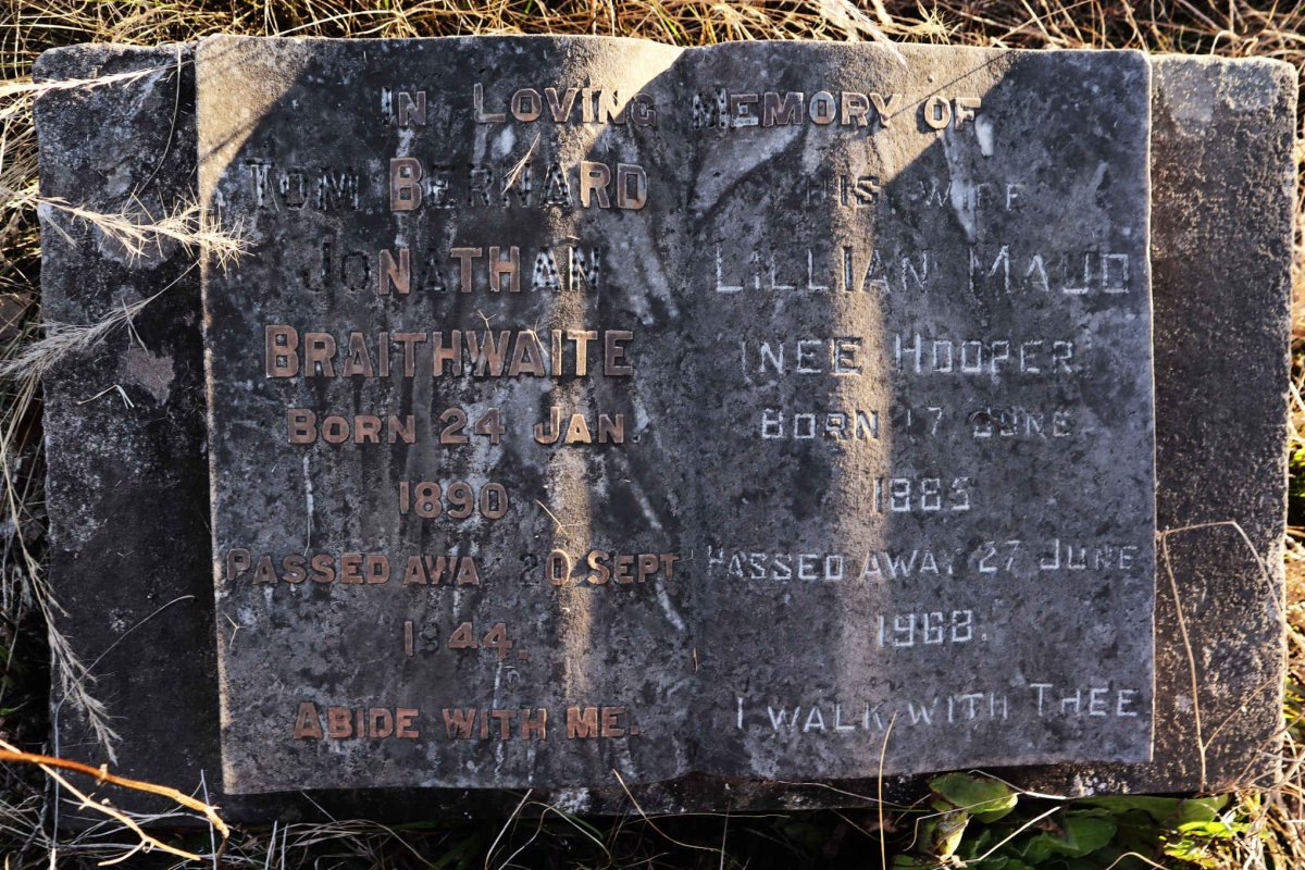 BRAITHWAITE Jonathan1890-1944 & Lillian Maud nee HOOPER 1885-1968