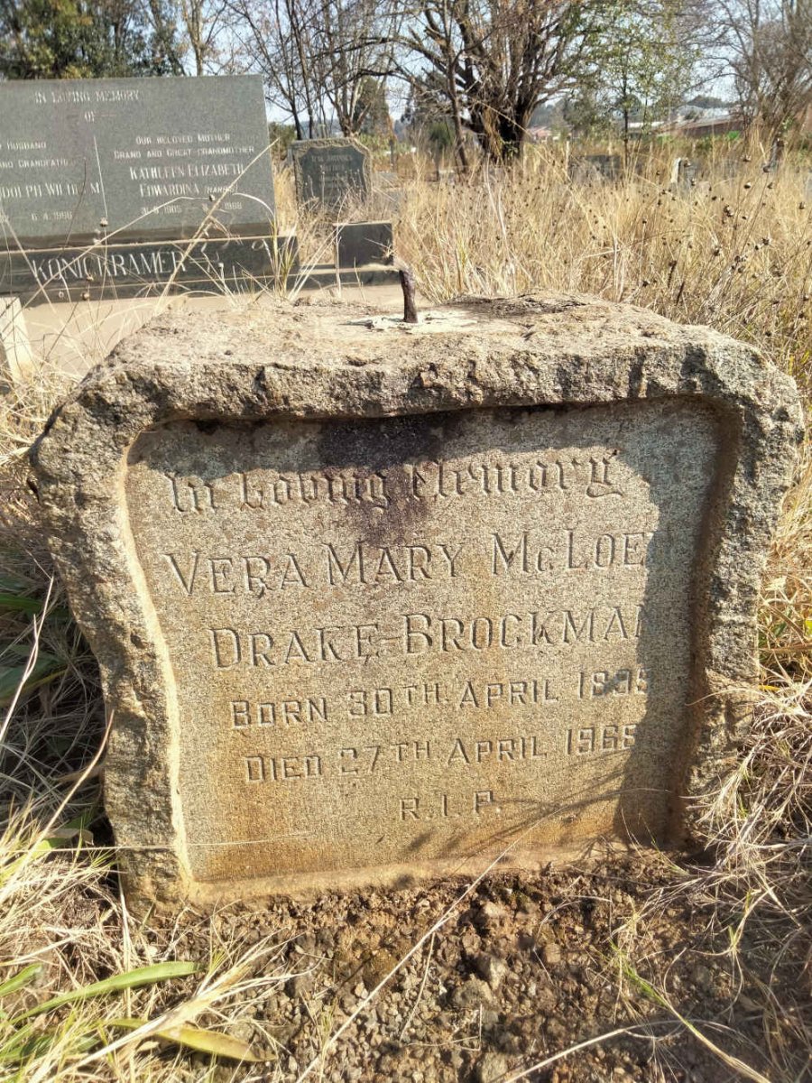 BROCKMAN Vera Mary McCloed, DRAKE- 1899-1965