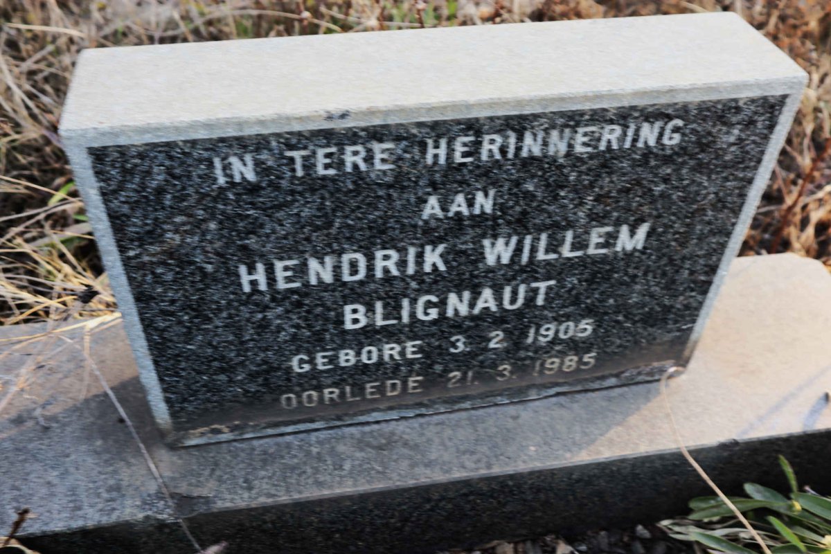 BLIGNAUT Hendrik Willem 1905-1985