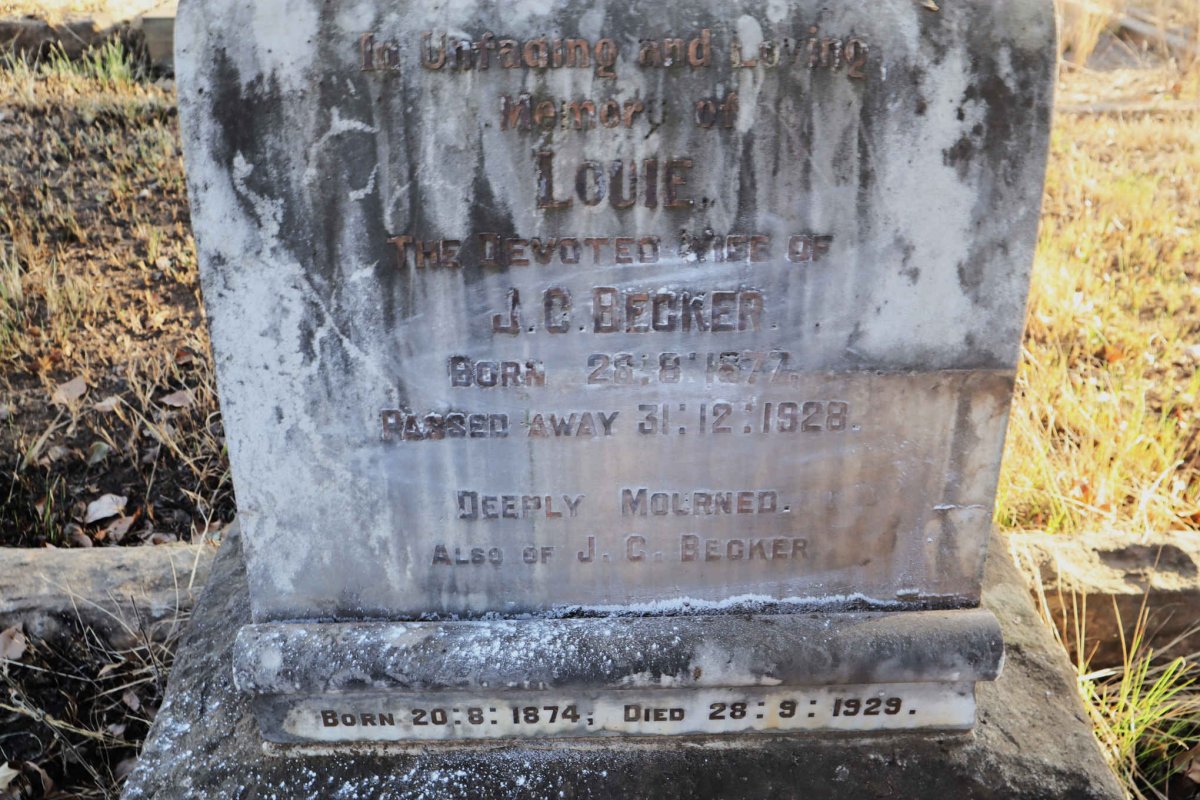 BECKER J.C. 1874-1929 & Louie 1877-1928
