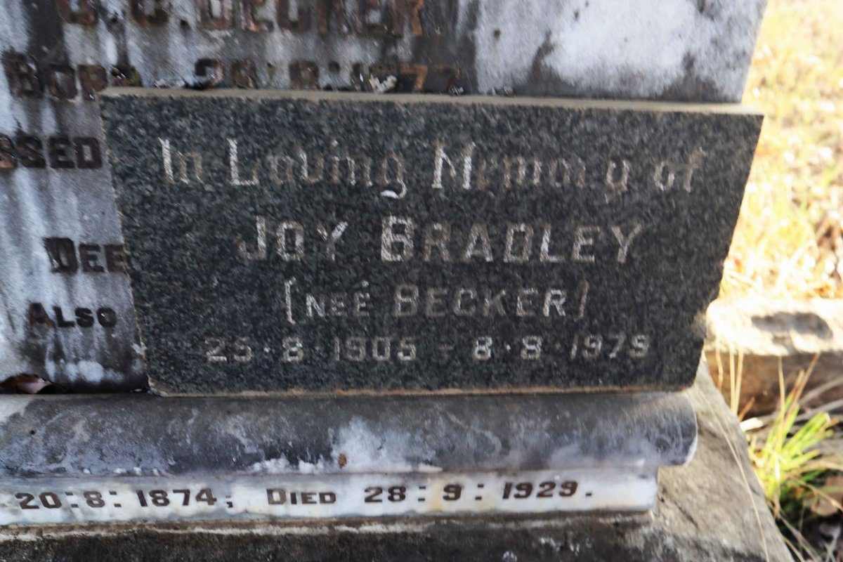 BRADLEY Joy nee BECKER 1905-1979
