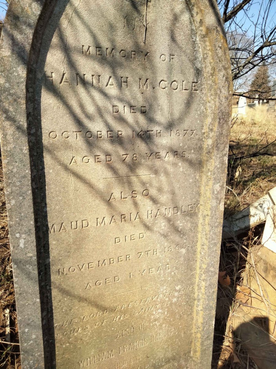 COLE Hannah M. -1877 :: HANDLEY Maud Maria -1865