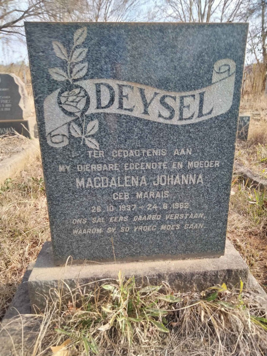 DEYSEL Magdalena Johanna nee MARAIS 1937-1962