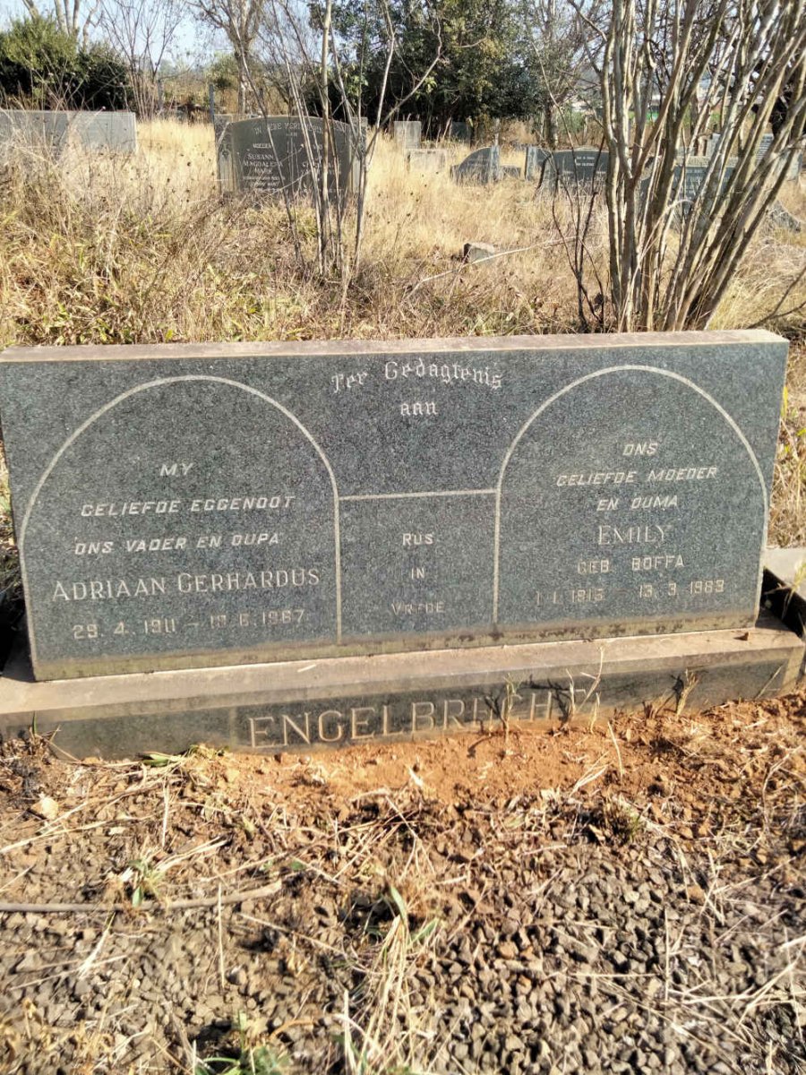 ENGELBRECHT Adriaan Gerhardus 1911-1967 & Emily BOFFA 1915-1983