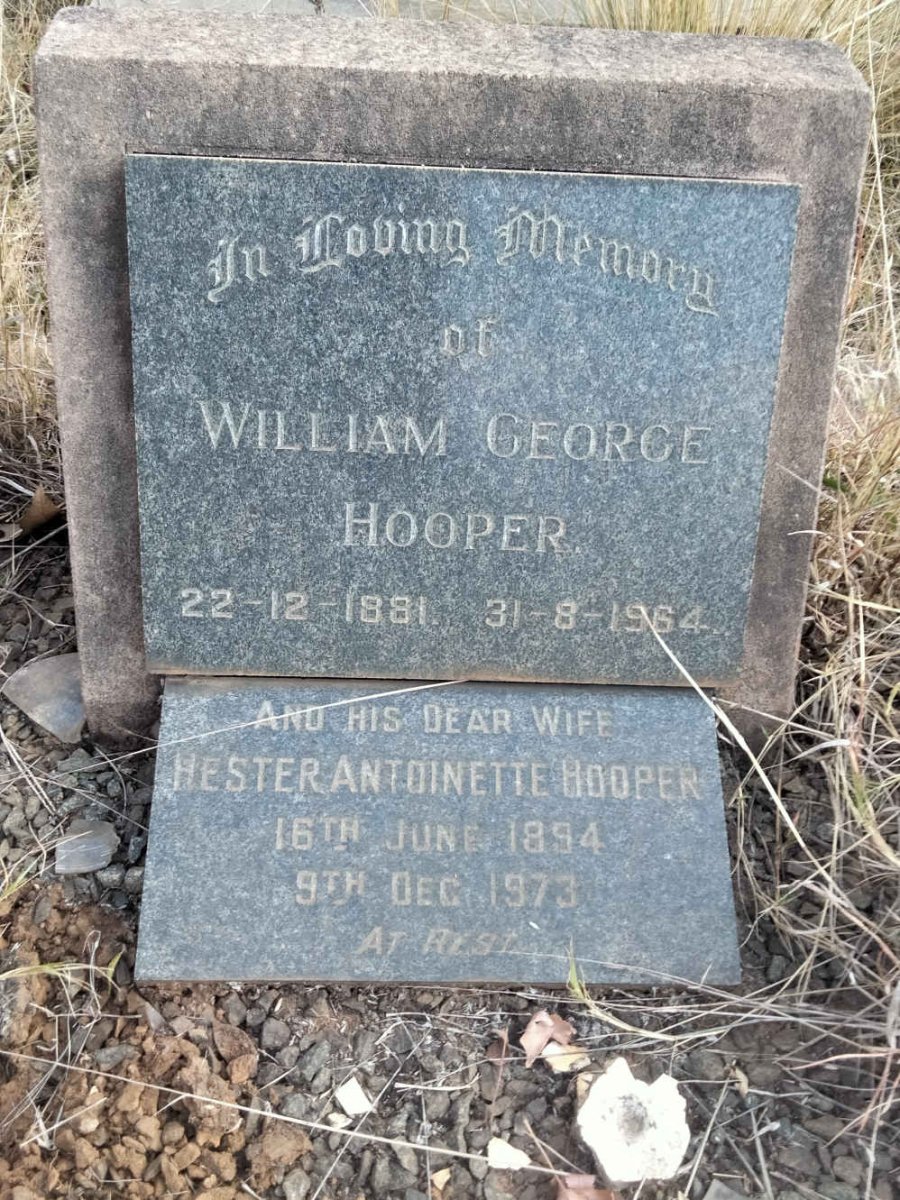 HOOPER William George 1881-1964 & Hester Antoinette 1894-1973