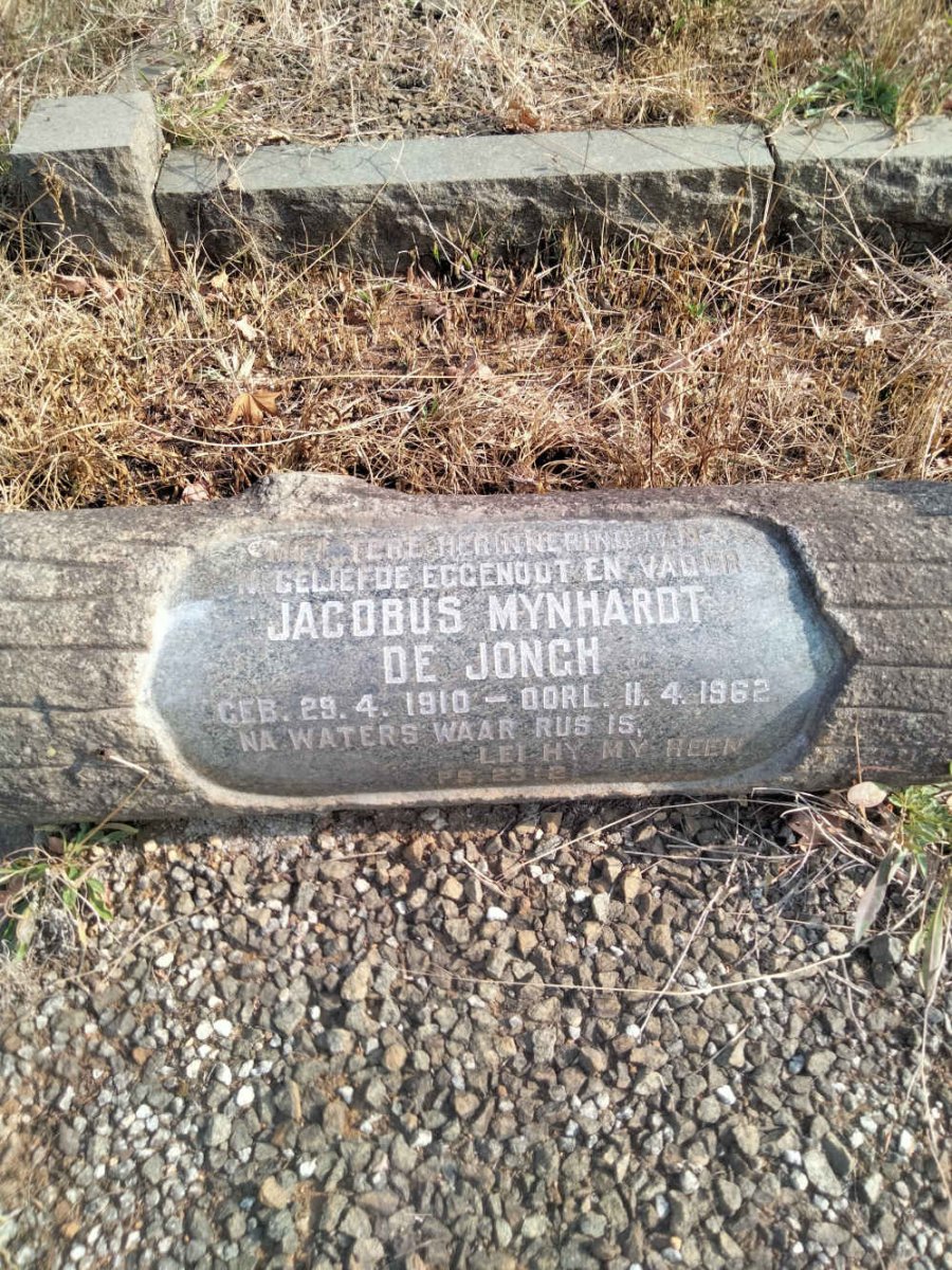 JONGH Jacobus Mynhardt, de 1910-1962