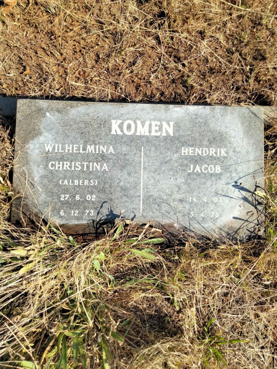 KOMEN Hendrik Jacob 1903-1975 & Wilhelmina Christina 1902-1973