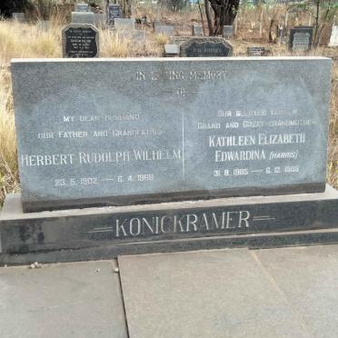 KONIGKRAMER Herbert Rudolph Wilhelm 1902-1966 & Kathleen Elizabeth Edwardina HARRIS 1905-1988