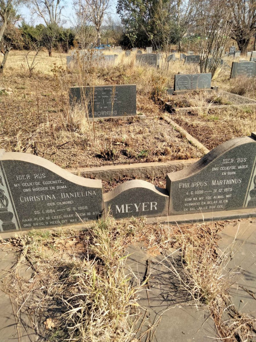 MEYER Philippus Marthinus 1888-1975 & Christina Danielina nee GILMORE 1894-1968