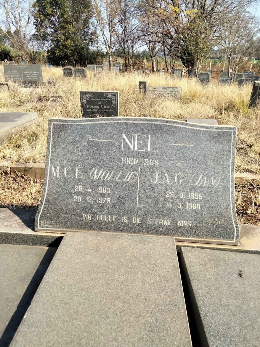 NEL J.A.G. 1899-1980 & M.C.E. 1903-1979