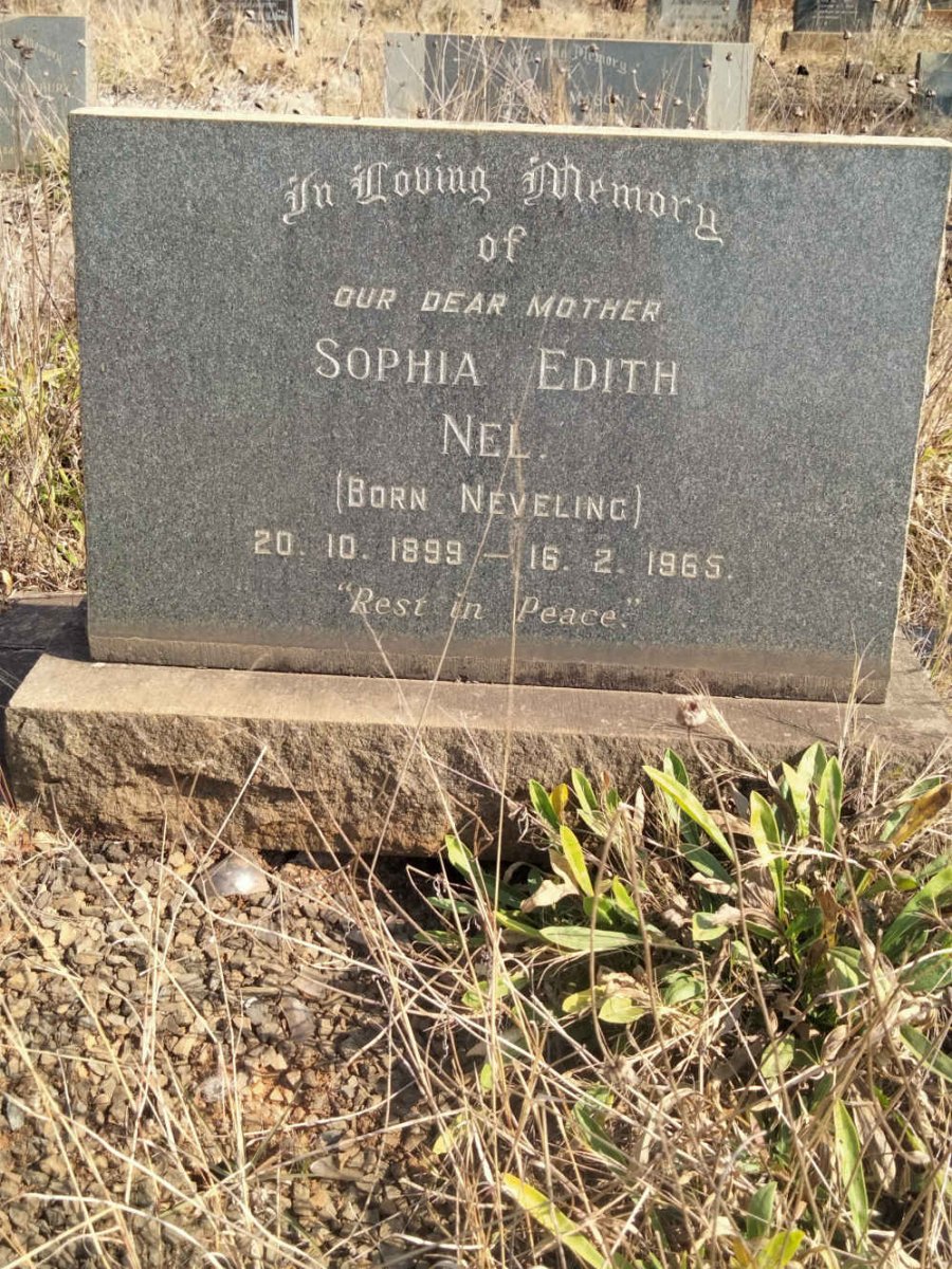 NEL Sophia Edith nee NEETHLING 1899-1965