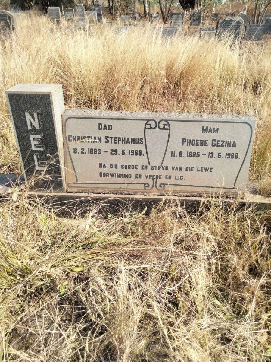 NEL Christian Stephanus 1893-1968 & Phoebe Gezina 1895-1968