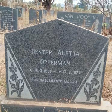 OPPERMAN Hester Aletta 1901-1974