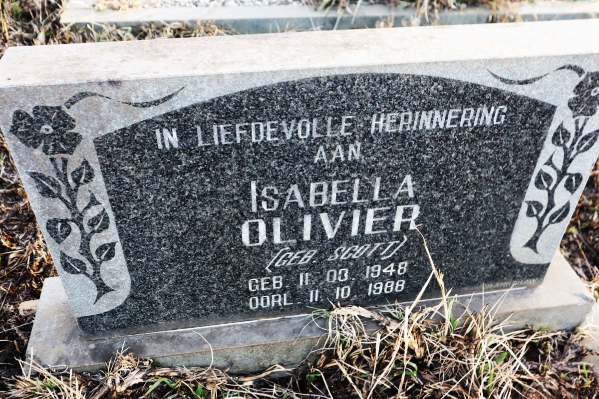 OLIVIER Isabella nee SCOTT 1948-1988