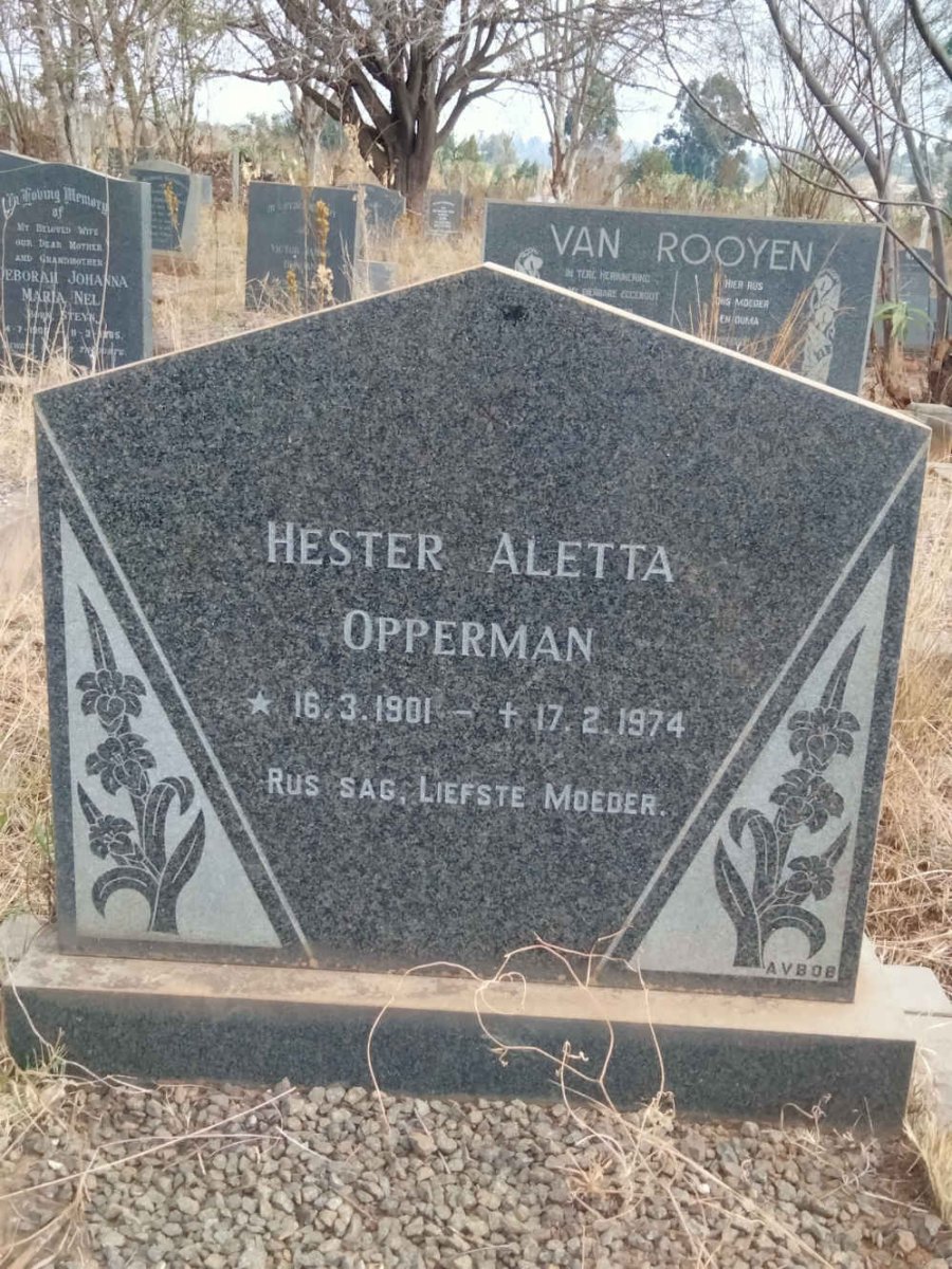 OPPERMAN Hester Aletta 1901-1974