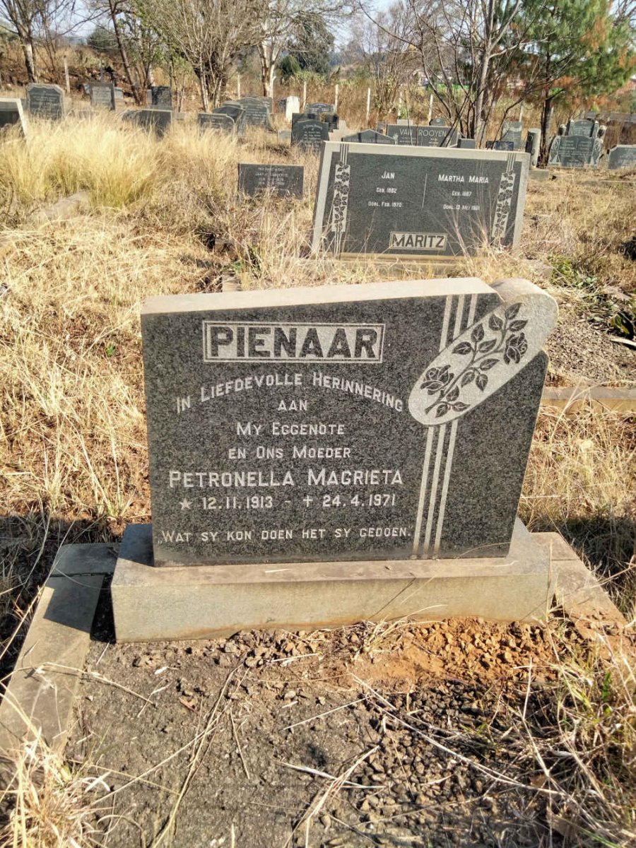 PIENAAR Petronella Magrieta 1913-1971